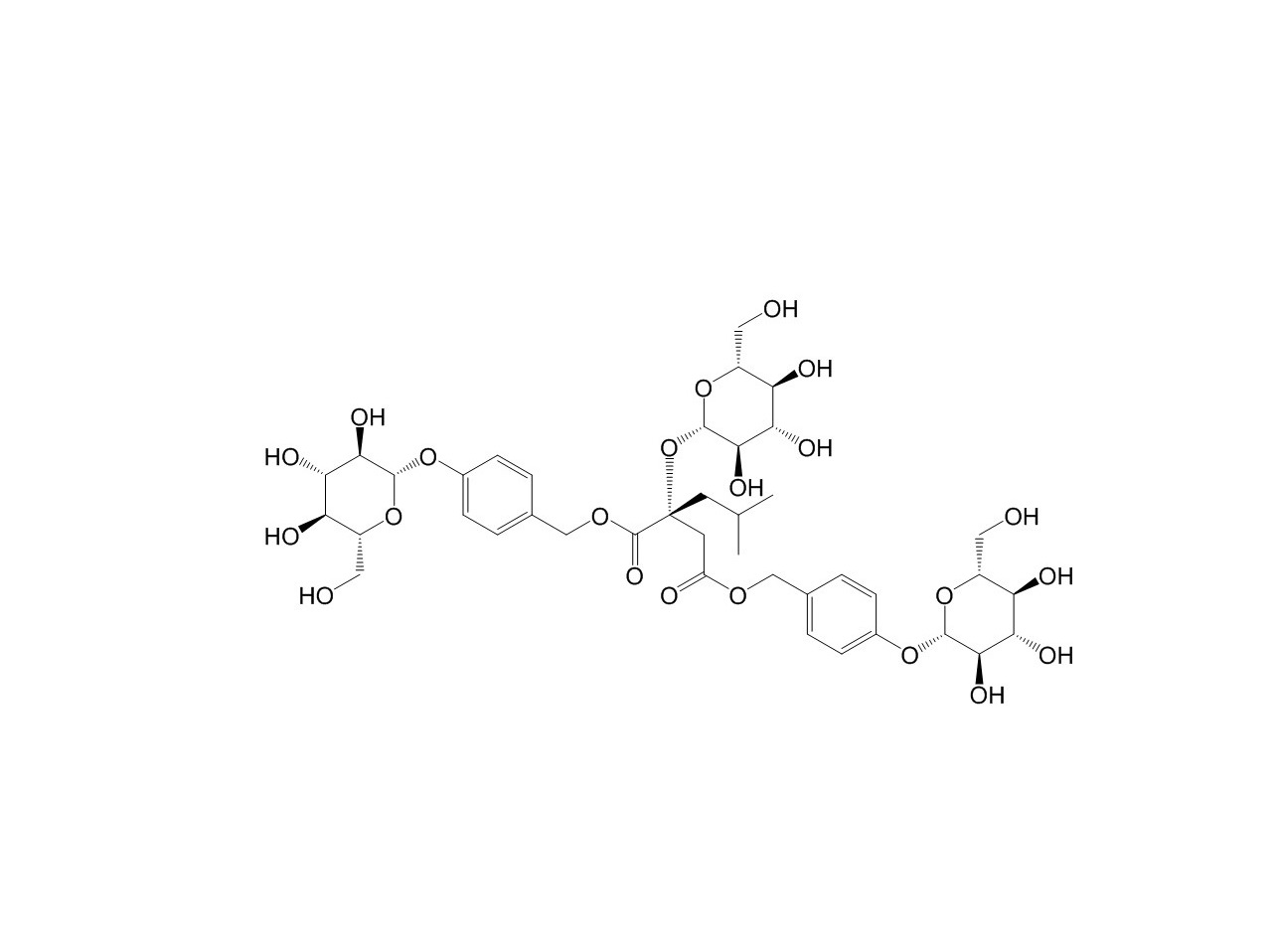1，4-二［4- (葡萄糖氧) 芐基］-2-異丁基蘋果酸酯-2-葡萄糖苷|256459-34-4