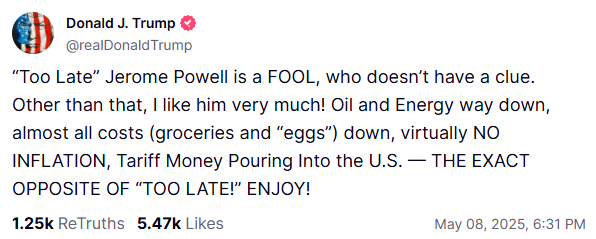 柳荷投资 特朗普再怼美联储不降息，但这次没喊要炒掉鲍威尔