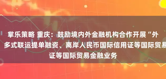 掌乐策略 重庆：鼓励境内外金融机构合作开展“外保内贷”、多式联运提单融资、离岸人民币国际信用证等国际贸易金融业务